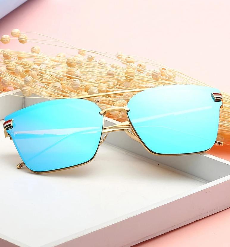 Retro Mirror Glass Sunglasses Luxury Eye Wear Vintage Mirror