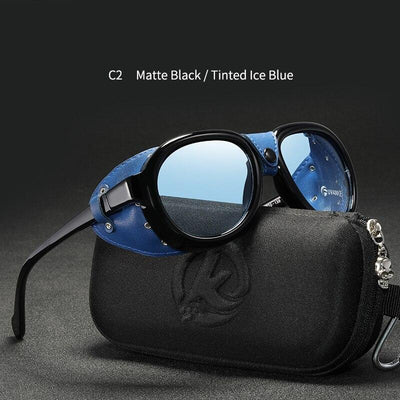 Leather Shield Pilot Sunglasses For Unisex-Unique and Classy