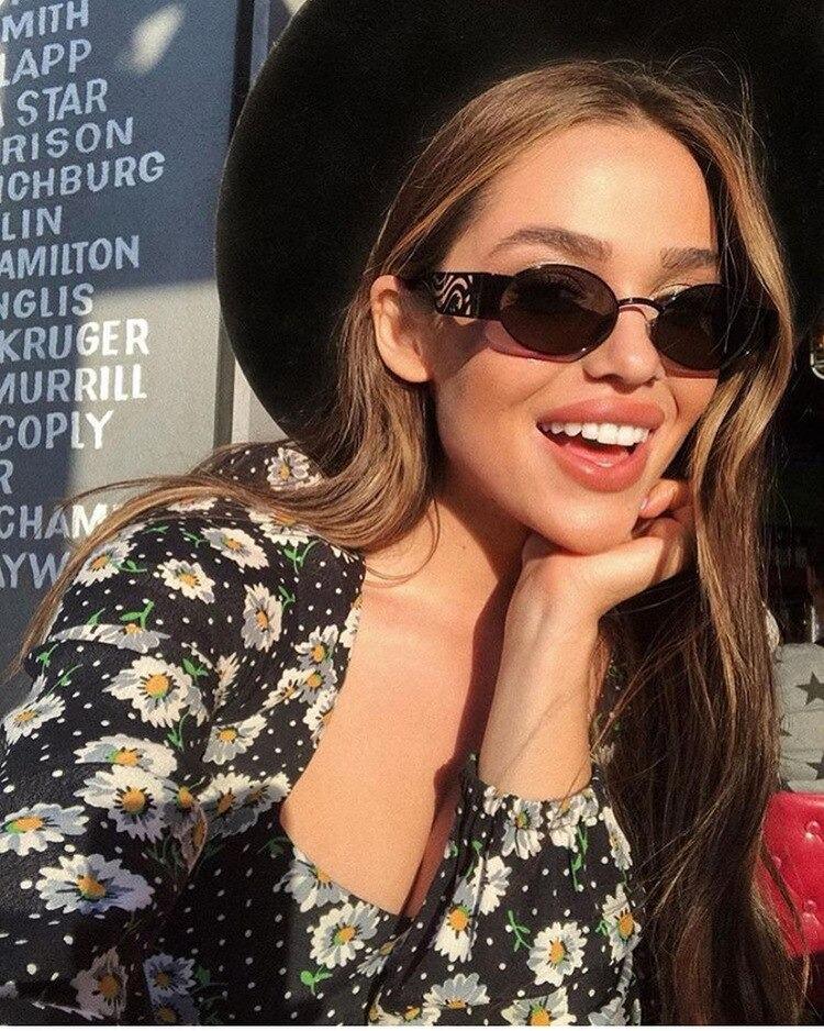 2021 Trendy Fashion Luxury Round Punk Metal Frame Stylish Cool