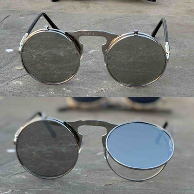 Vintage Round Flip Up Sunglasses For Men And Women-Unique and Classy