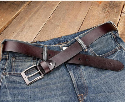 Premium Quality Pin Buckle Genuine Leather Belt For Men- Unique and Classy
