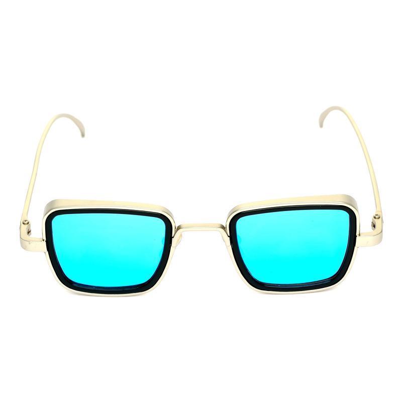 Aqua Blue And Silver Retro Square Sunglasses For Men And Women-Unique and  Classy