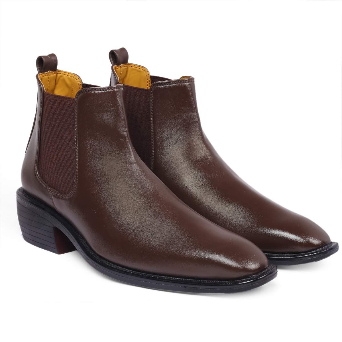 Classy Hight Ankle Height Increasing Brown Chelsea Boots For Men-Unique and Classy
