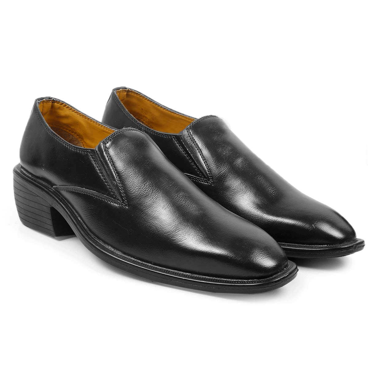 Classic Height Increasing Black Casual And Formal Slip on Shoes For Men-Unique and Classy