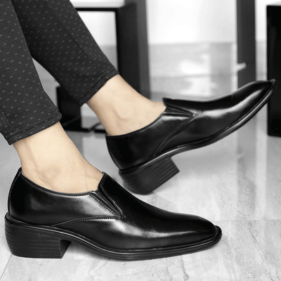 Classic Height Increasing Black Casual And Formal Slip on Shoes For Men-Unique and Classy
