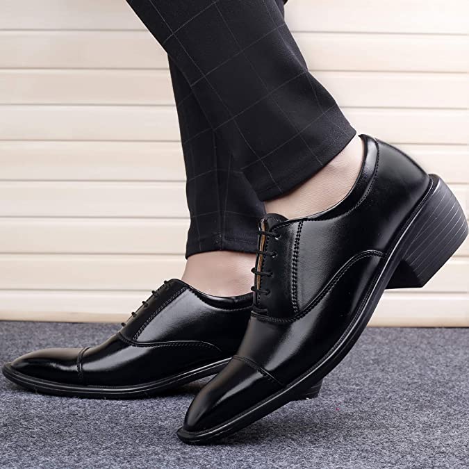 Fashionable Black Casual And Formal Office Wear Lace-Up Shoes-Unique and Classy