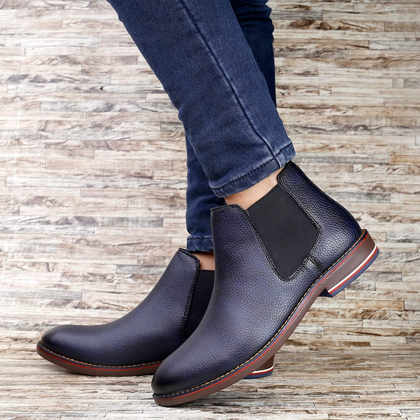 Classy Ankle British Design Blue Chelsea Boots For Men-Unique and Classy
