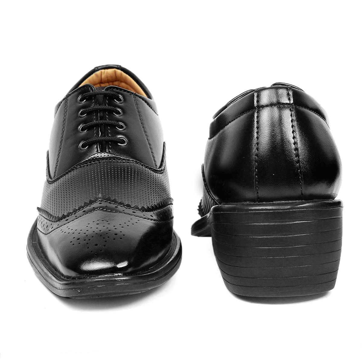 Height Increasing Black Casual And Formal Lace-Up Shoes For Men-Unique and Classy