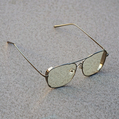 Rectangular Square Silver Transparent Sunglasses For Men And Women-Unique and Classy