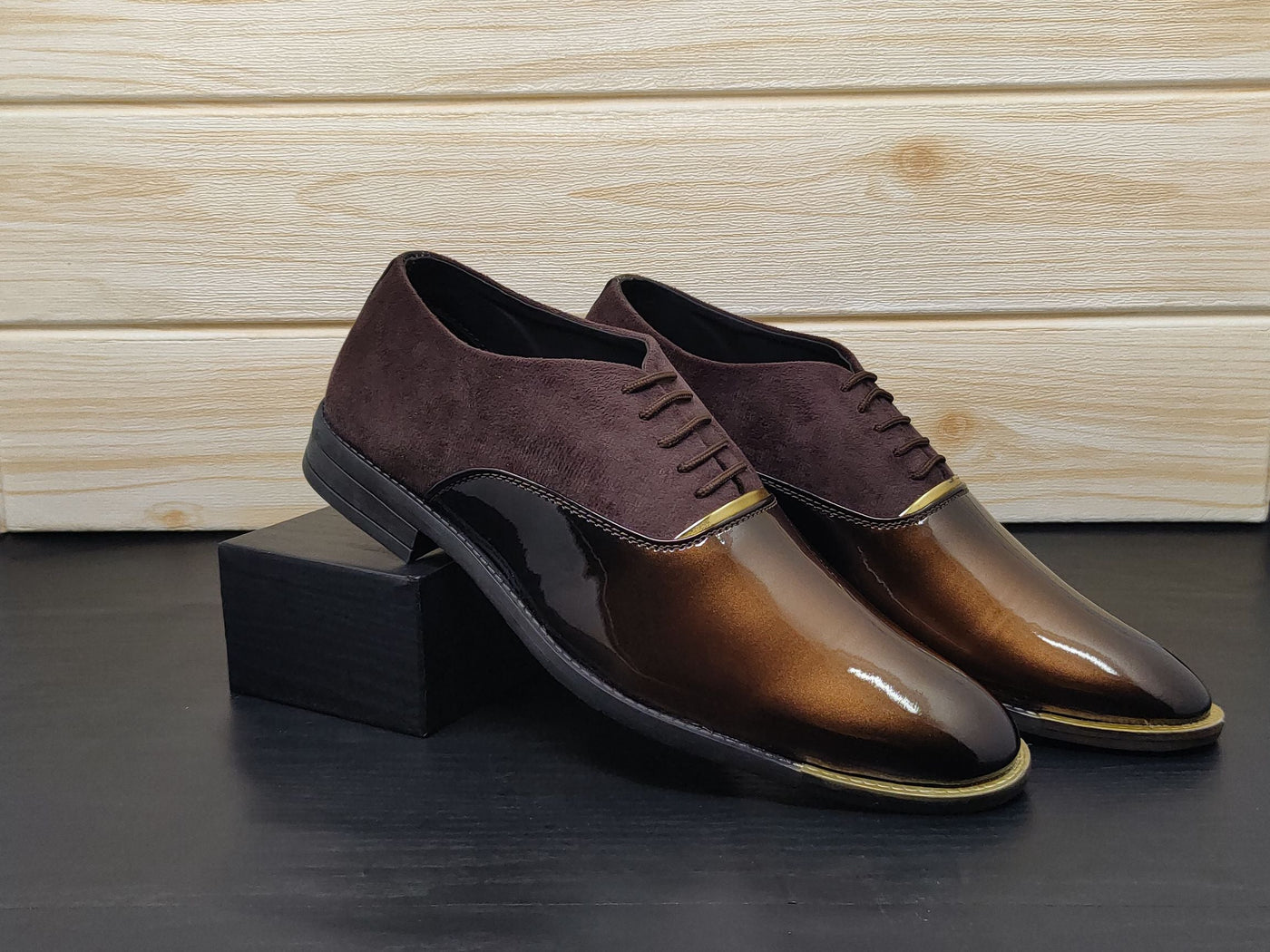 Men's Dark Brown Oxford Shoes for Wedding and Partywear-UniqueandClassy