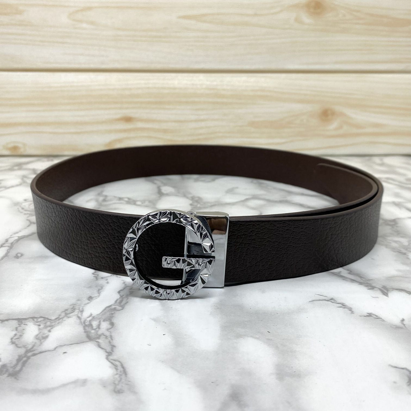 Premium Shiny G-letter Design Formal Leather Belt-UniqueandClassy