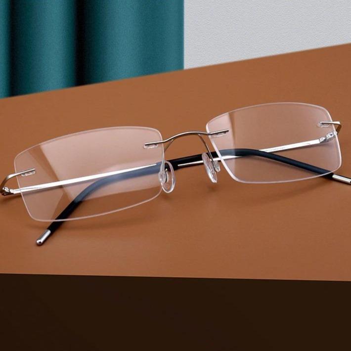 Style Rimless Glasses Men Titanium Alloy Rimless Glasses Frame