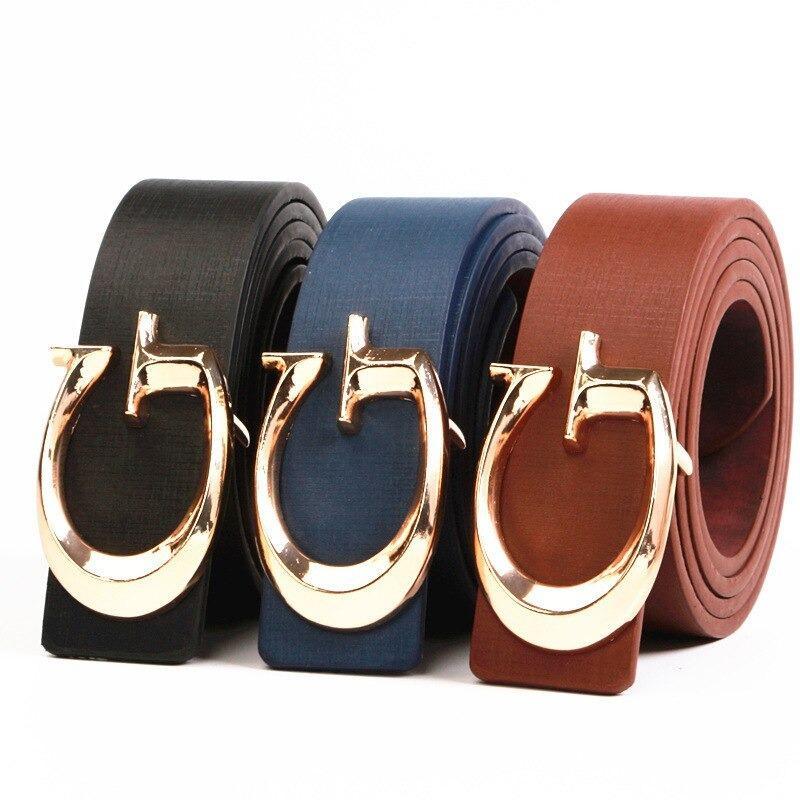 Designer Casual G-Shape Leather Belt For Men-Unique and Classy