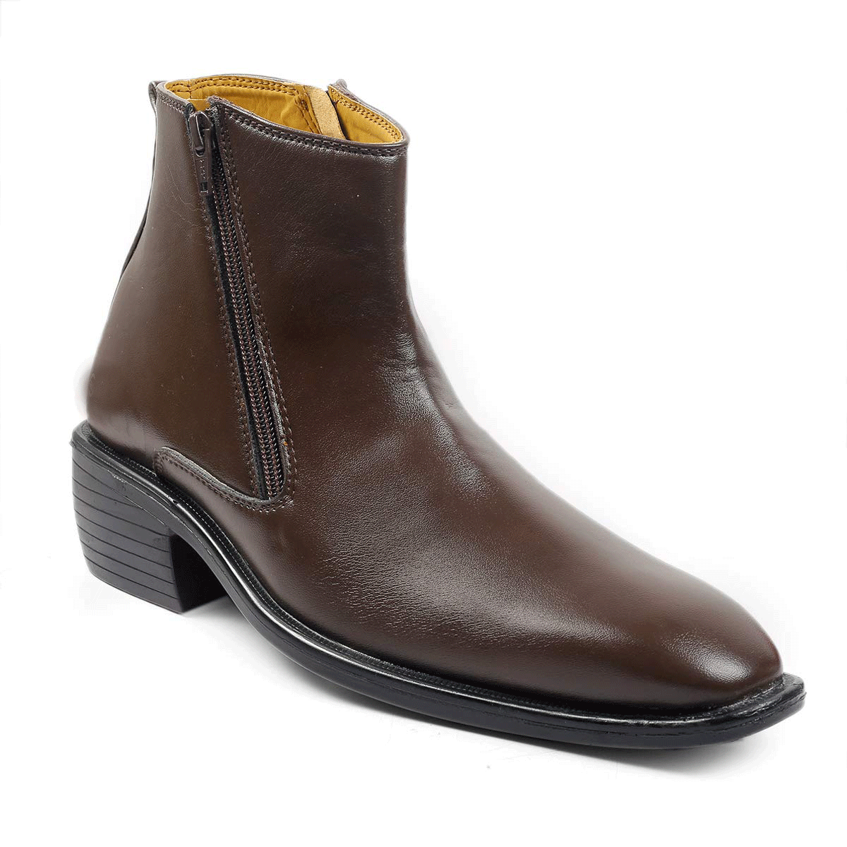 New Arrival Brown Casual Formal Zipper Ankle Boots For Men-Unique and Classy