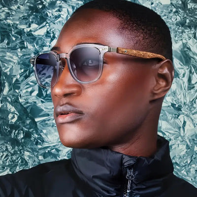 Unique and Classy Retro Wood Grain Pilot Sunglasses – UV400 Protection