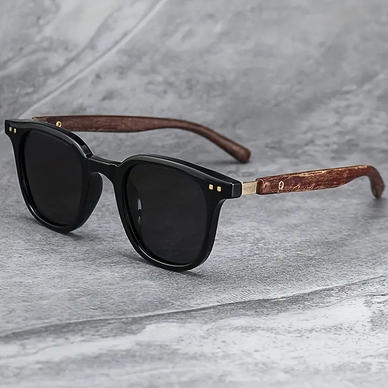Unique and Classy Retro Wood Grain Pilot Sunglasses – UV400 Protection