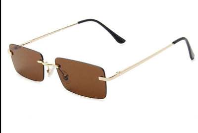 Trendy  Small Rimless Square Vintage Sunglasses For Men And Women-SunglassesCraft