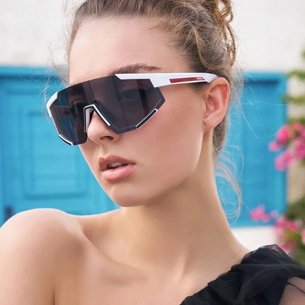 Sporty Oversized Shield Sunglasses For Unisex-Unique and Classy