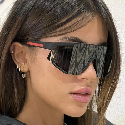 Sporty Oversized Shield Sunglasses For Unisex-Unique and Classy