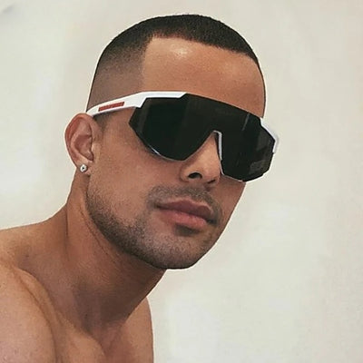 Sporty Oversized Shield Sunglasses For Unisex-Unique and Classy