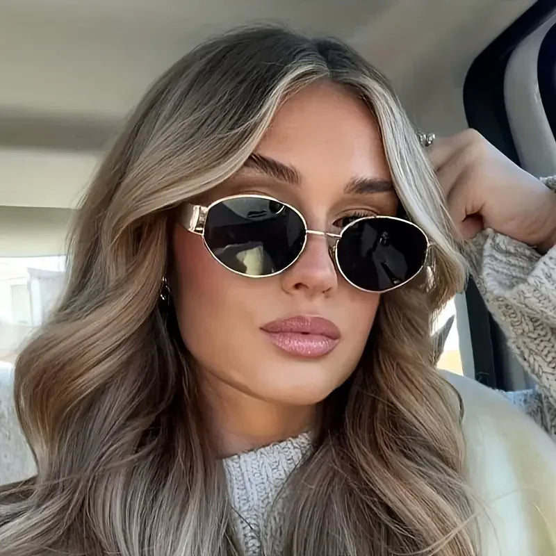 Retro Metal Frame Pilot Oval Sunglasses For Men and Women-Unique and Classy