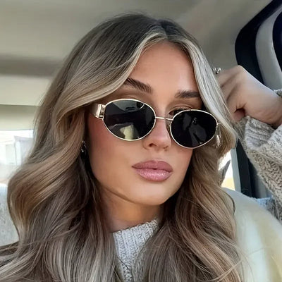Retro Metal Frame Pilot Oval Sunglasses For Men and Women-Unique and Classy