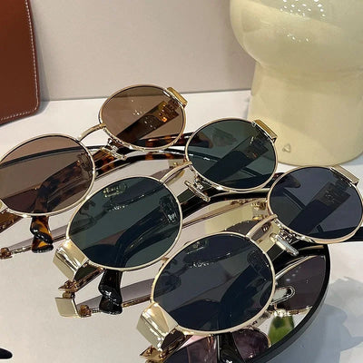 Retro Metal Frame Pilot Oval Sunglasses For Men and Women-Unique and Classy