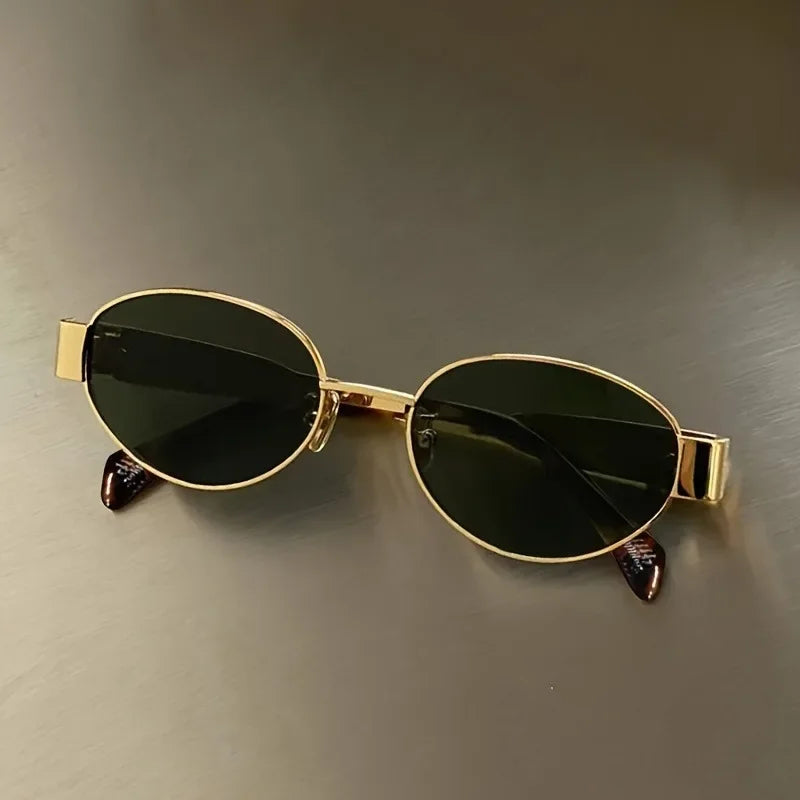Retro Metal Frame Pilot Oval Sunglasses For Men and Women-Unique and Classy
