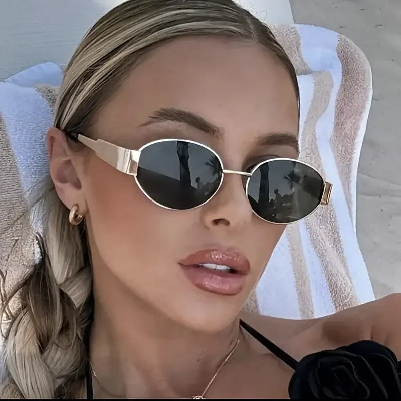Retro Metal Frame Pilot Oval Sunglasses For Men and Women-Unique and Classy