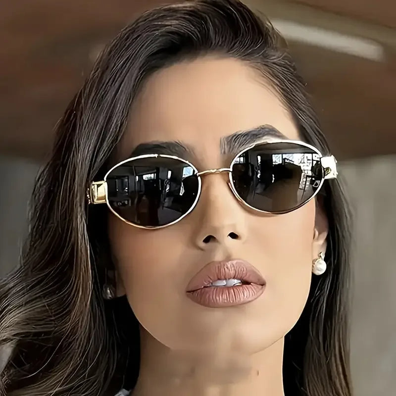 Retro Metal Frame Pilot Oval Sunglasses For Men and Women-Unique and Classy