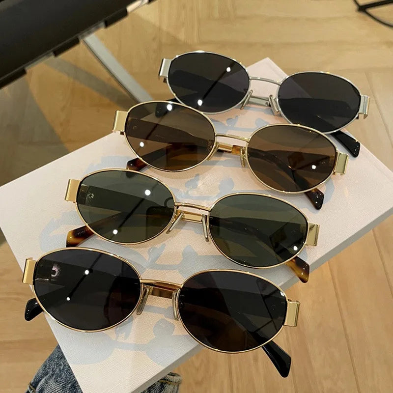 Retro Metal Frame Pilot Oval Sunglasses For Men and Women-Unique and Classy