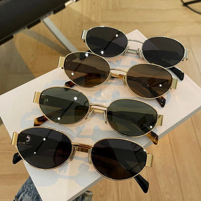 Retro Metal Frame Pilot Oval Sunglasses For Men and Women-Unique and Classy