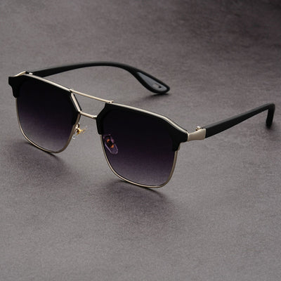 Cross-border Half Frame Polygon Sunglasses For Men and Women-Unique and Classy