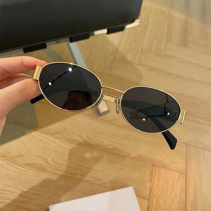 Unique and Classy Retro Oval Sunglasses – Perfect Blend of Style & UV Protection