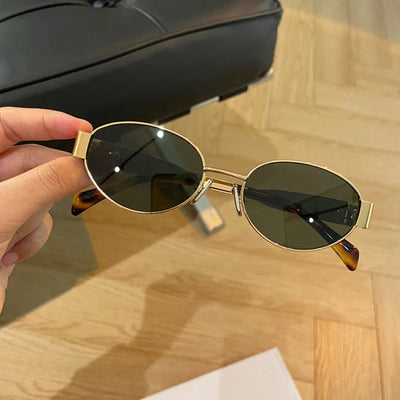 Unique and Classy Retro Oval Sunglasses – Perfect Blend of Style & UV Protection