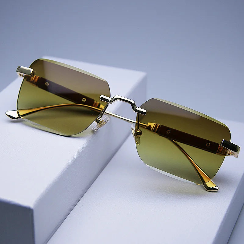 Fashionable Square Small Rectangle Sunglasses for Men and Women