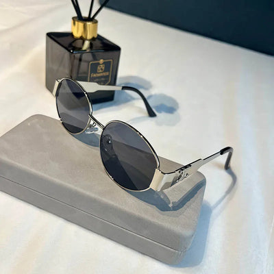 Unique and Classy Retro Metal Frame Pilot Oval Sunglasses for Men and Women - UV400 Protection
