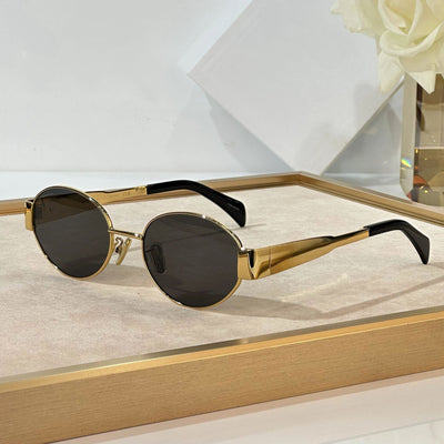 Unique and Classy Retro Metal Frame Pilot Oval Sunglasses for Men and Women - UV400 Protection