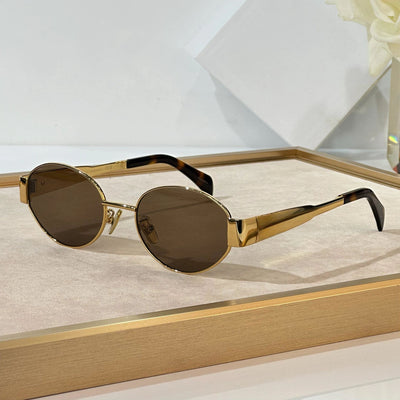 Unique and Classy Retro Metal Frame Pilot Oval Sunglasses for Men and Women - UV400 Protection