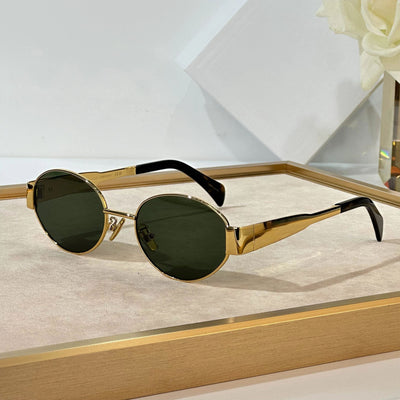 Unique and Classy Retro Metal Frame Pilot Oval Sunglasses for Men and Women - UV400 Protection