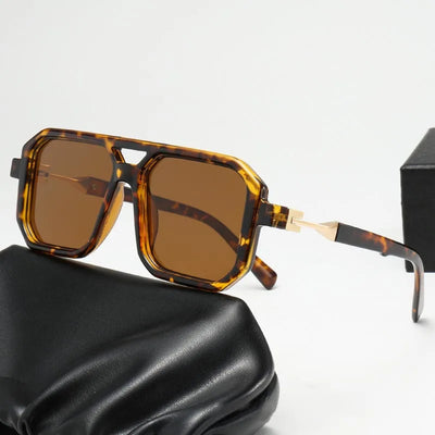 Unique & Classy Double Bridge Sunglasses for Men and Women– UV400 Gradient Lenses