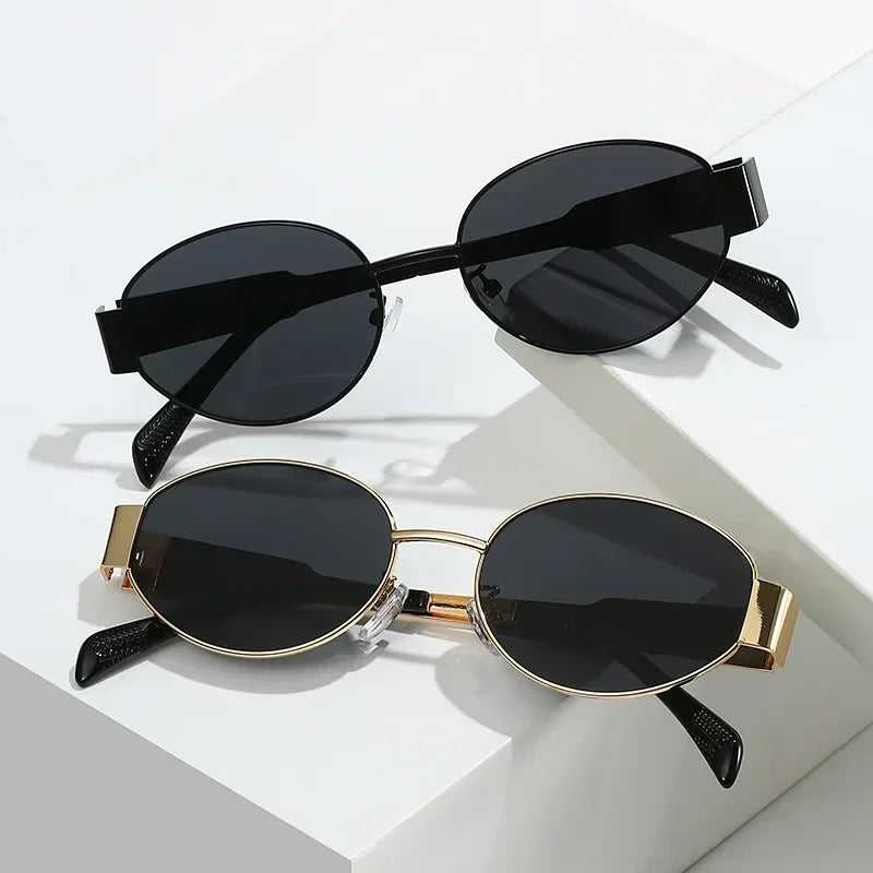 Unique and Classy Retro Oval Sunglasses – Perfect Blend of Style & UV Protection