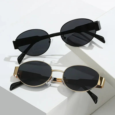 Unique and Classy Retro Oval Sunglasses – Perfect Blend of Style & UV Protection