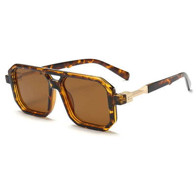 Unique & Classy Double Bridge Sunglasses for Men and Women– UV400 Gradient Lenses
