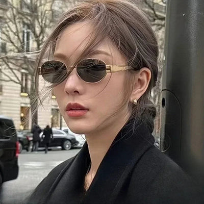 Unique and Classy Retro Oval Sunglasses – Perfect Blend of Style & UV Protection