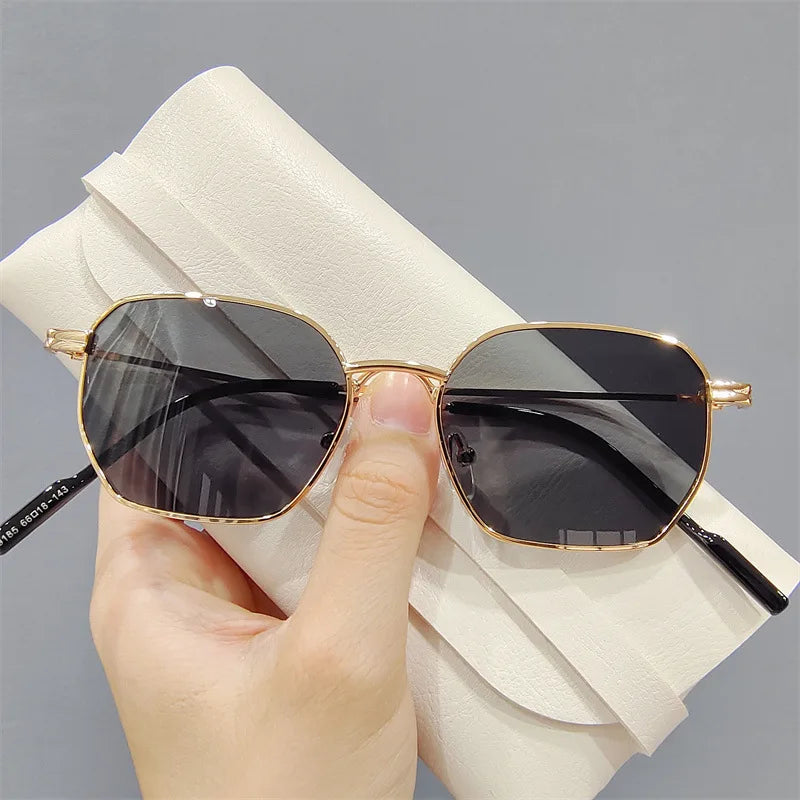 Unique & Classy 2025 Small Square Sunglasses – Retro Metal Frame for Men and Women