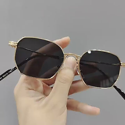 Unique & Classy 2025 Small Square Sunglasses – Retro Metal Frame for Men and Women