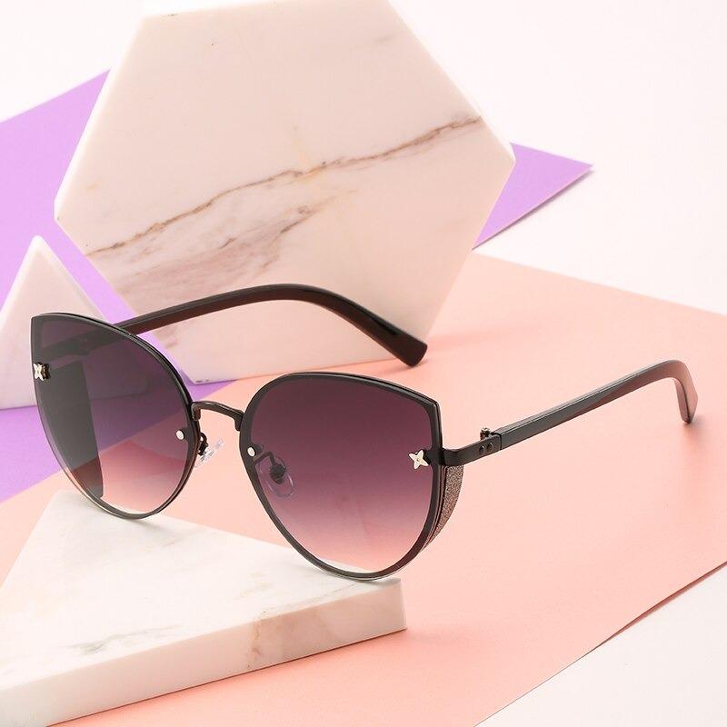 New Fashion Cat Eye Luxury Women Punk Metal Sunglasses For Women-Unique and Classy