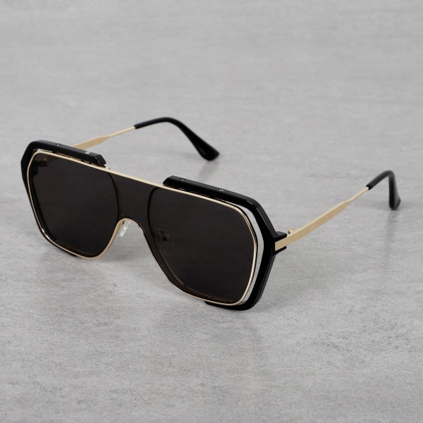 Classic Candy Oversized Gold-Black Square Sunglasses For Men And Women-Unique and Classy