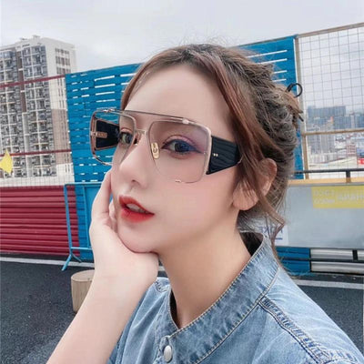 Modern Style Metal T Square Mirror Sunglasses For Men And Women